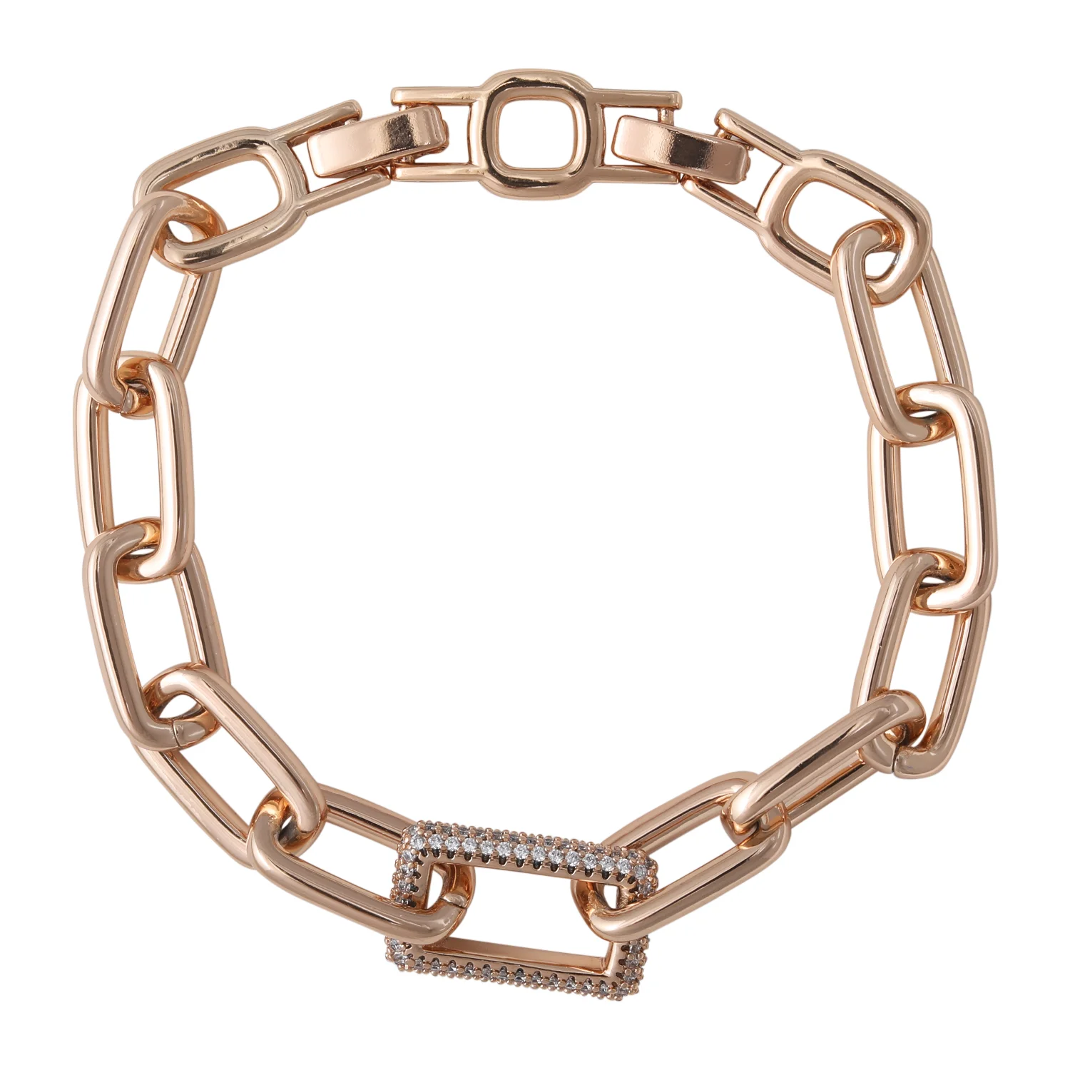 دستبند زنانه طرح زنجیری با نگین ژوپینگ