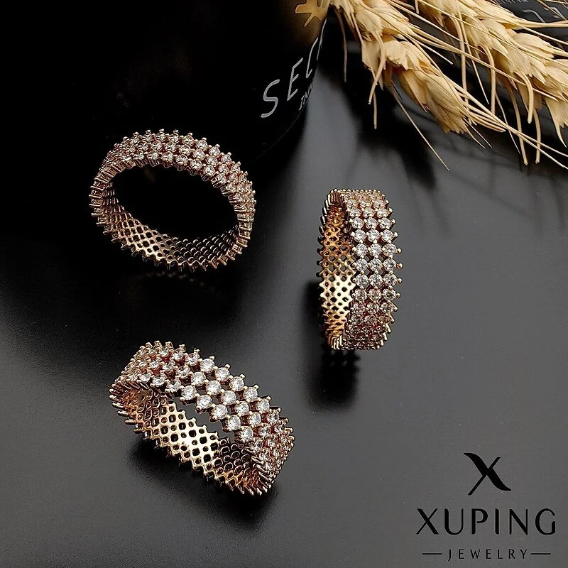 رینگ تنیسی نگین دار با روکش طلا طرحی از ژوپینگ Xuping