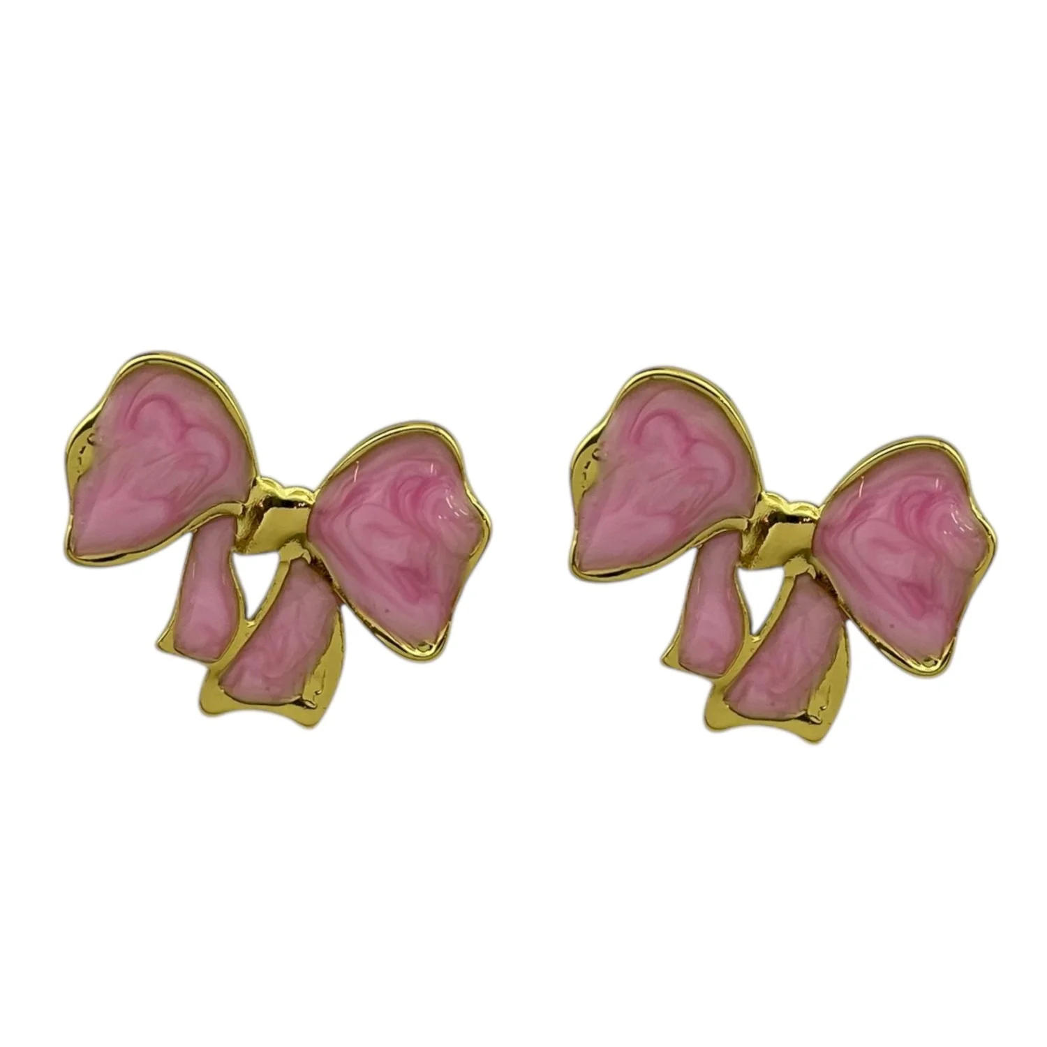 گوشواره زنانه طرح پاپیون با رنگ میناکاری شیک