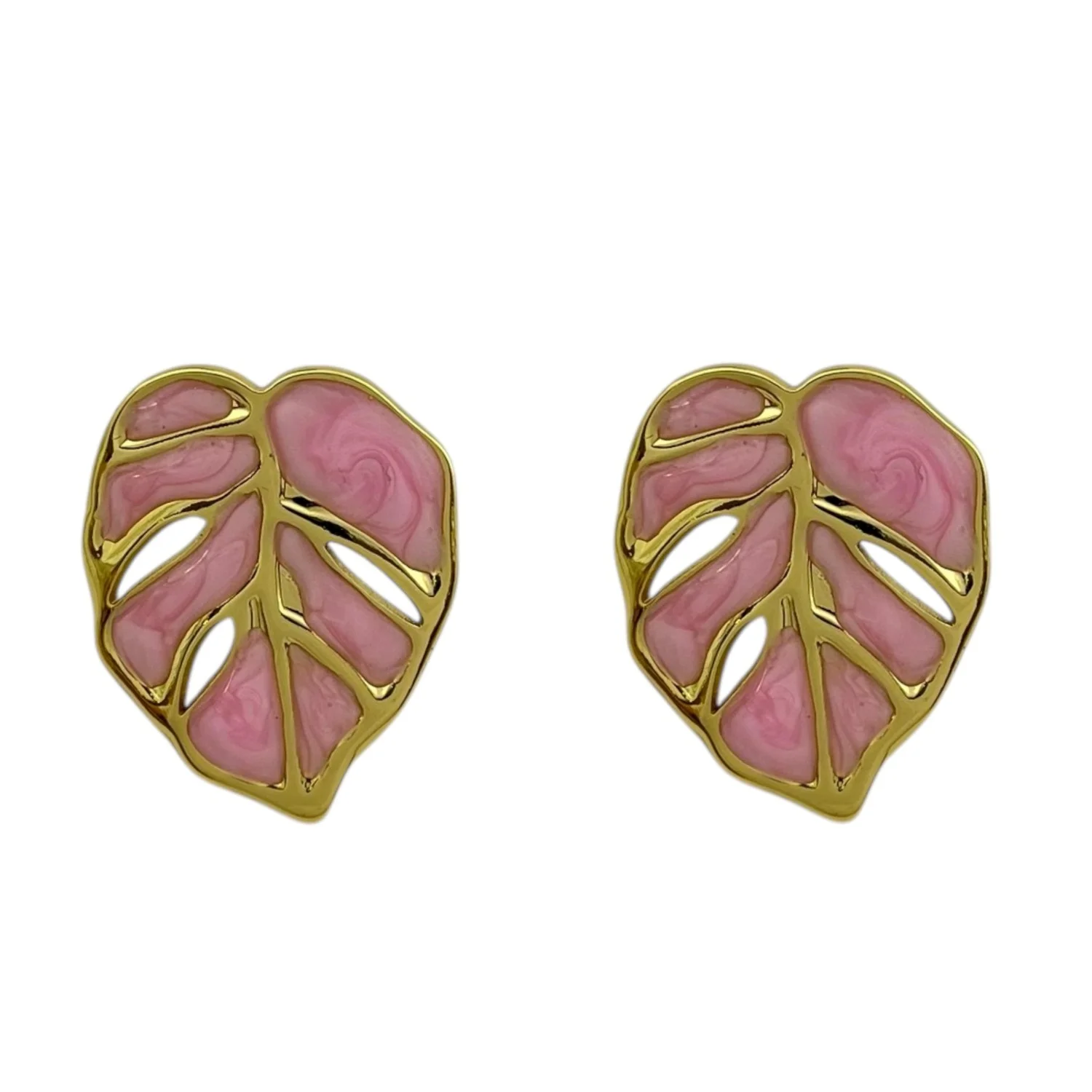 گوشواره زنانه طرح برگ میناکاری شده، ظریف و چشم‌نواز