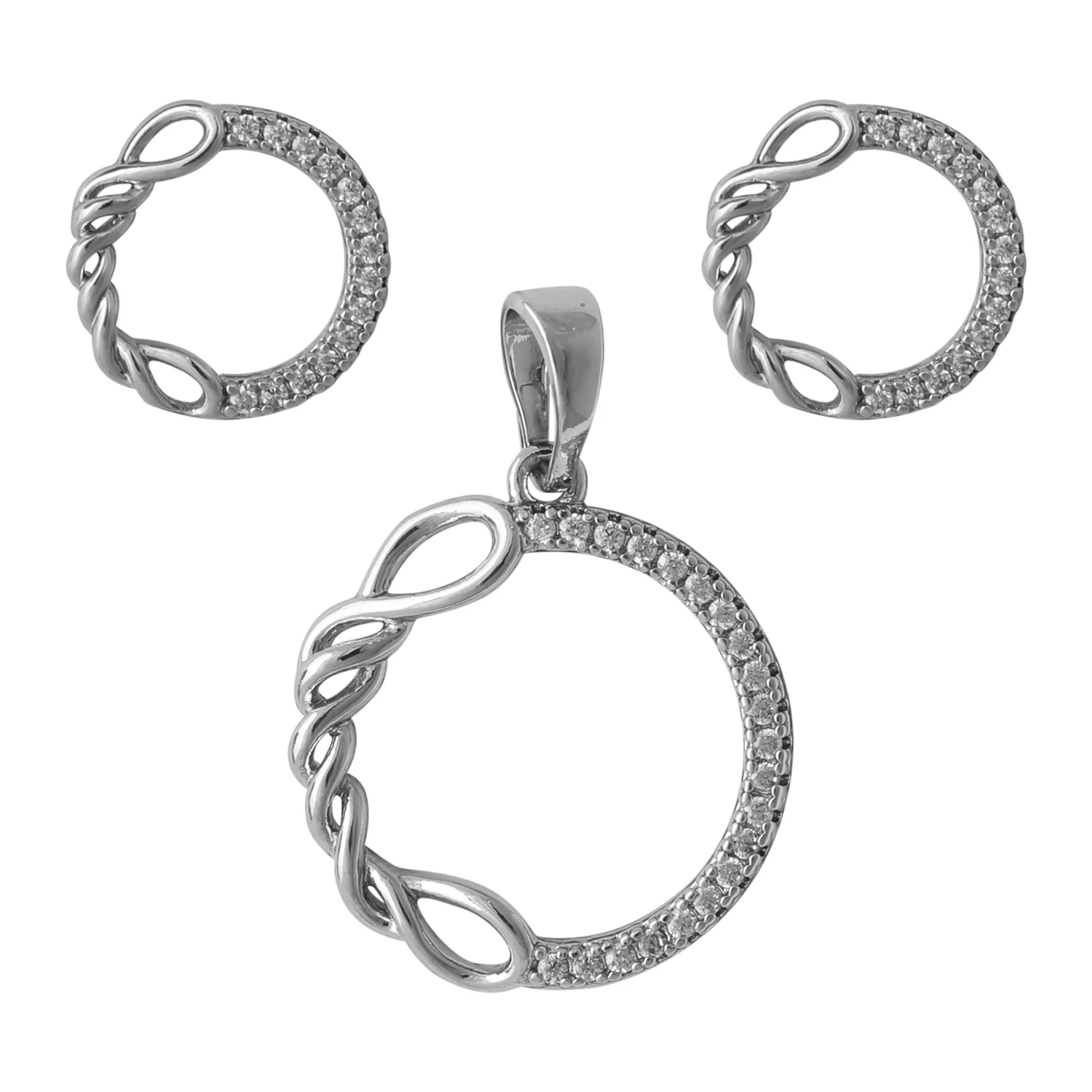 نیم ست زنانه طرح بی نهایت با نگین های ظریف ژوپینگ