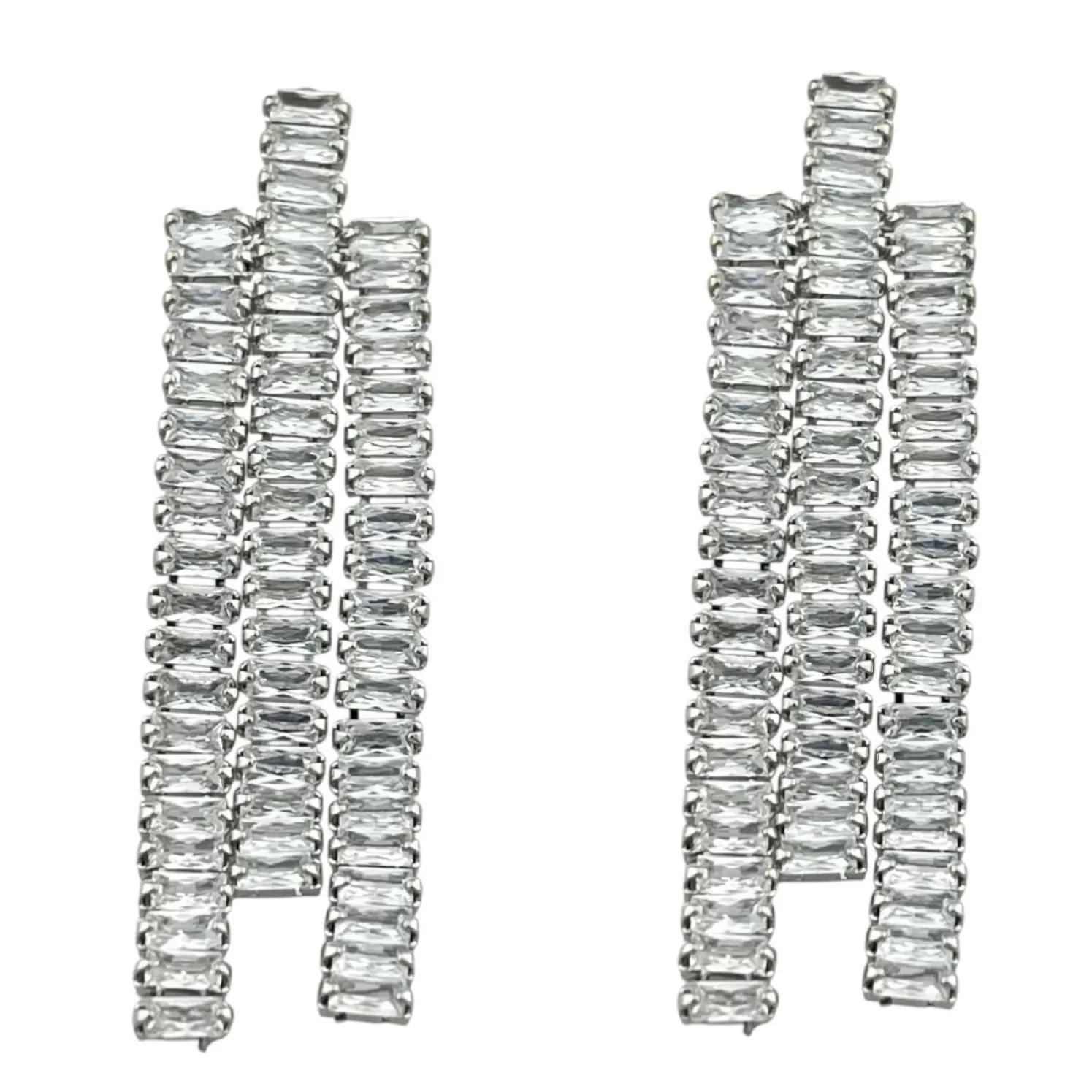 گوشواره زنانه مدل تنیسی شیک و درخشان