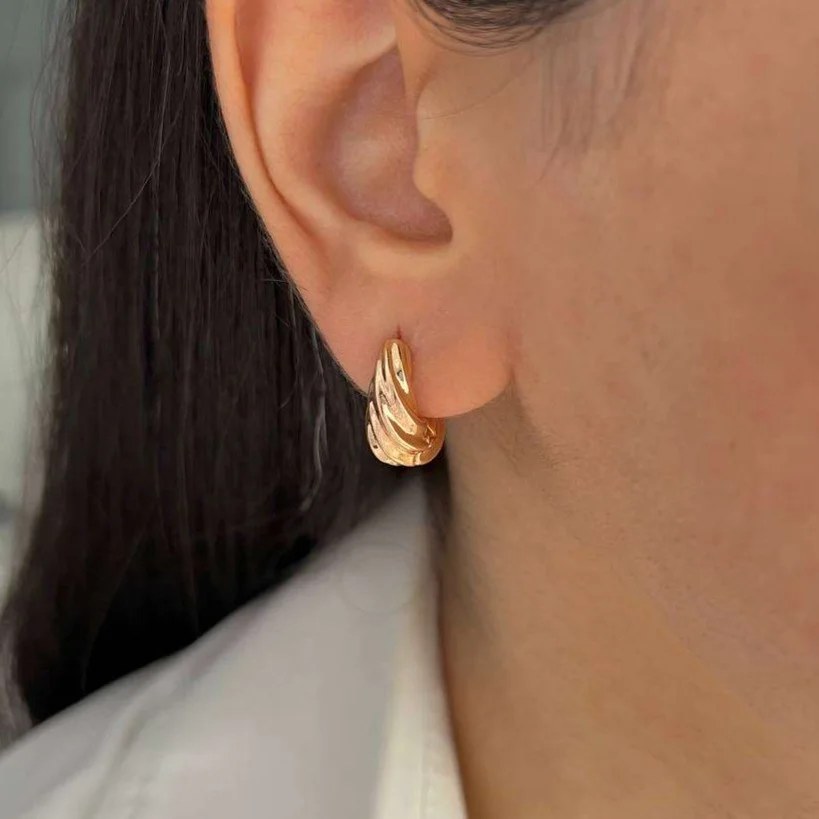 گوشواره زنانه حلقه ای ژوپینگ، طرح آینه، شیک و بادوام Xuping