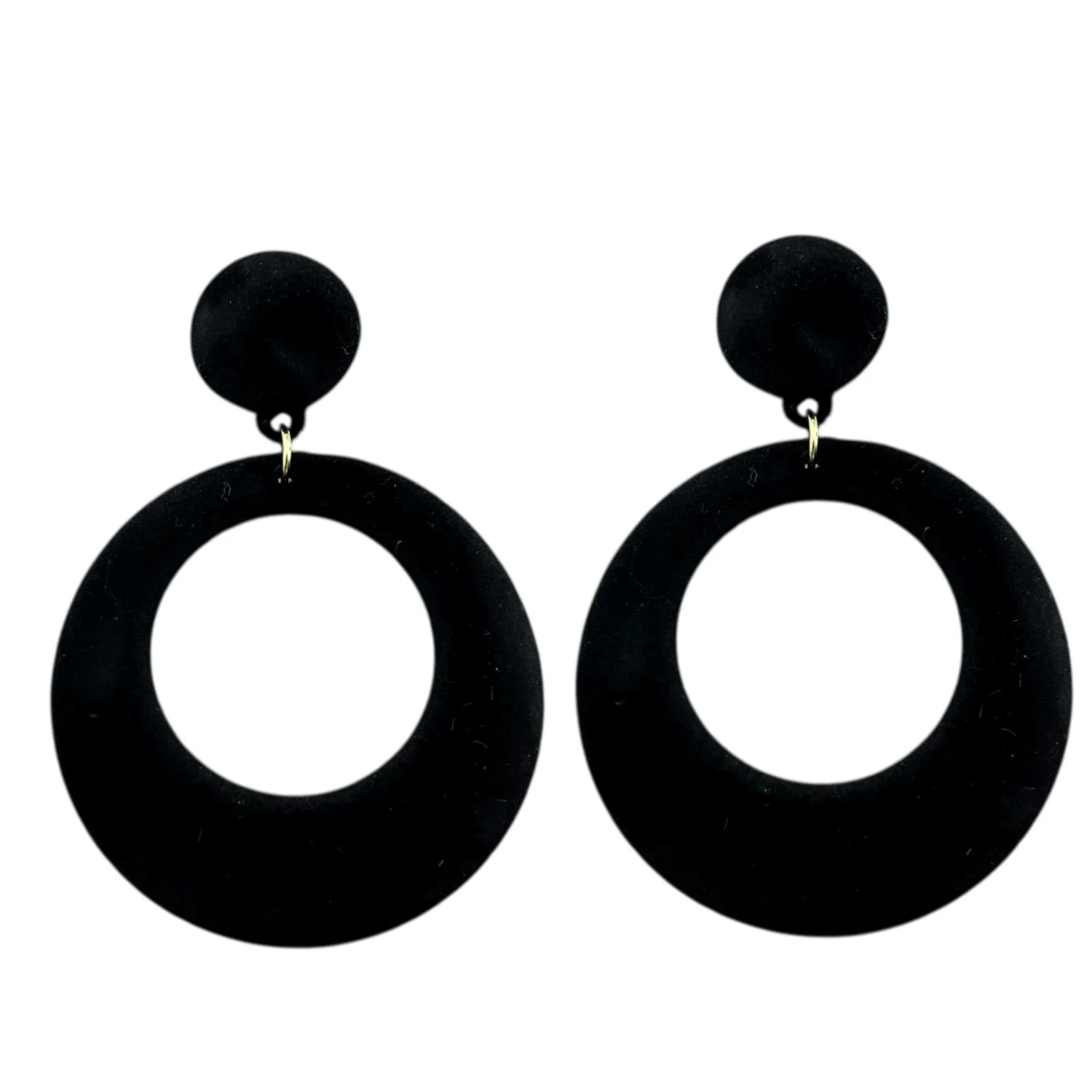 گوشواره زنانه مخملی با طرح دایره‌ای شیک و خاص