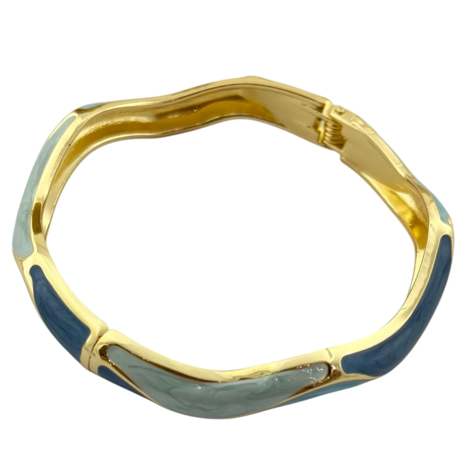 دستبند زنانه بنگل با طرح میناکاری ظریف و رنگ های جذاب