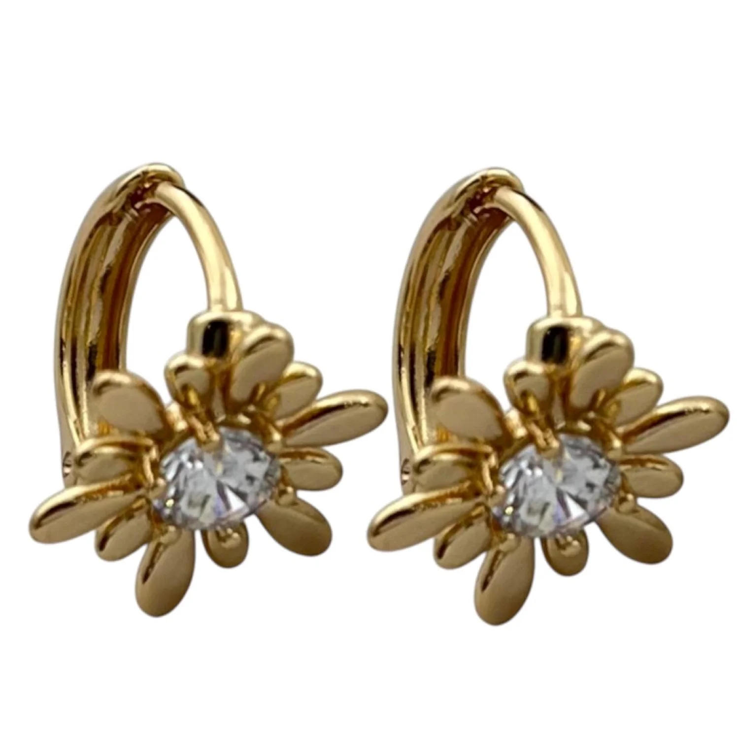 گوشواره زنانه شیک طرح گل جواهری ژوپینگ