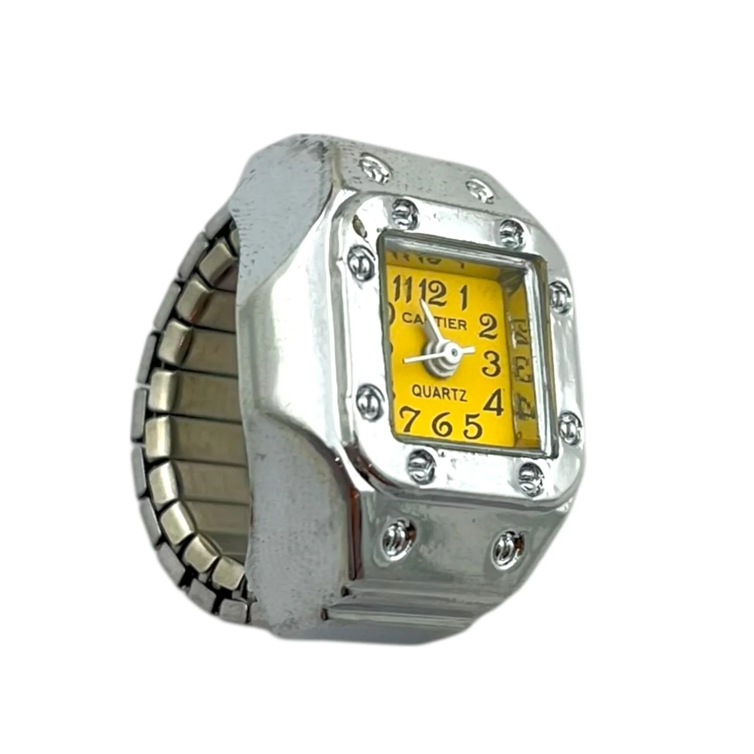 انگشتر طرح ساعت با صفحه رنگی