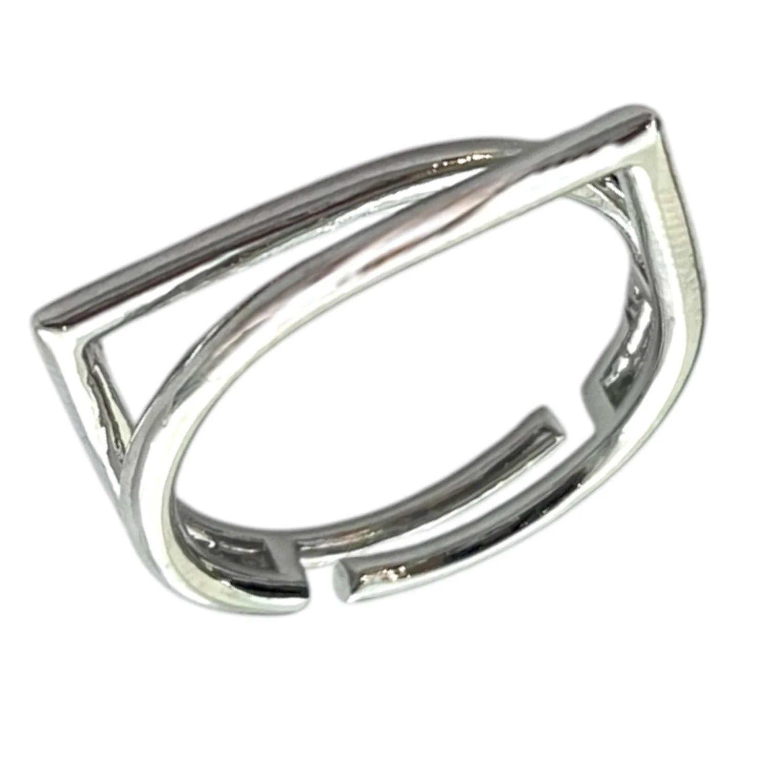 انگشتر زنانه شیک با طرح خطی مدرن و سایز قابل تنظیم