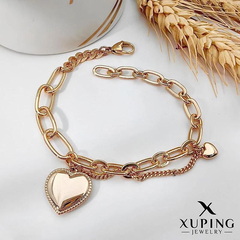 دستبند زنانه طرح زنجیری با آویز قلب ژوپینگ