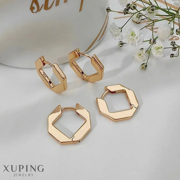 گوشواره حلقه‌ای زنانه طرح هندسی مینیمال برند ژوپینگ