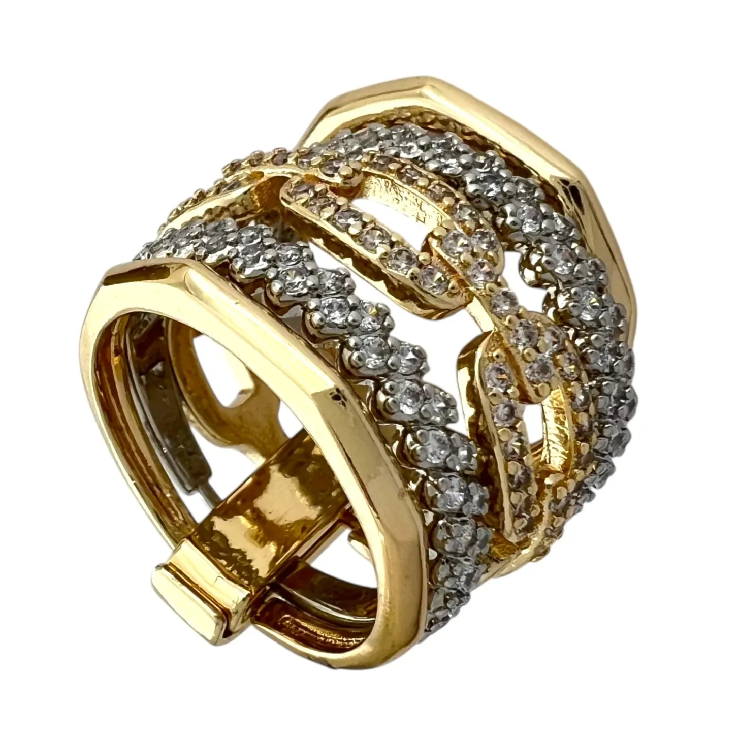 انگشتر زنانه طرح پورتوفینو با نگین های درخشان