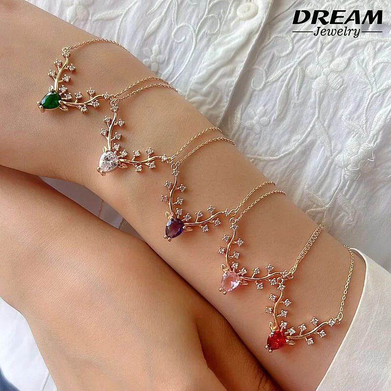 گردنبند ظریف شاخ گوزن نگین دار دریم، جلوهای از زیبایی و طبیعت DREAM