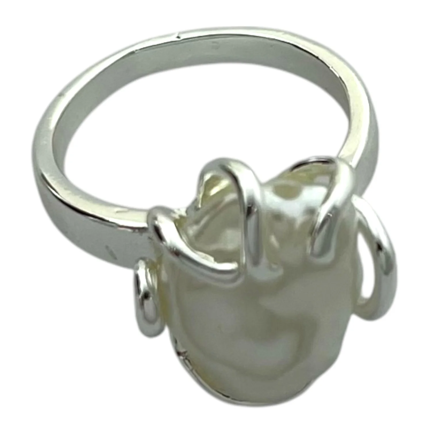 انگشتر زنانه مینیمال با طرح مروارید درخشان