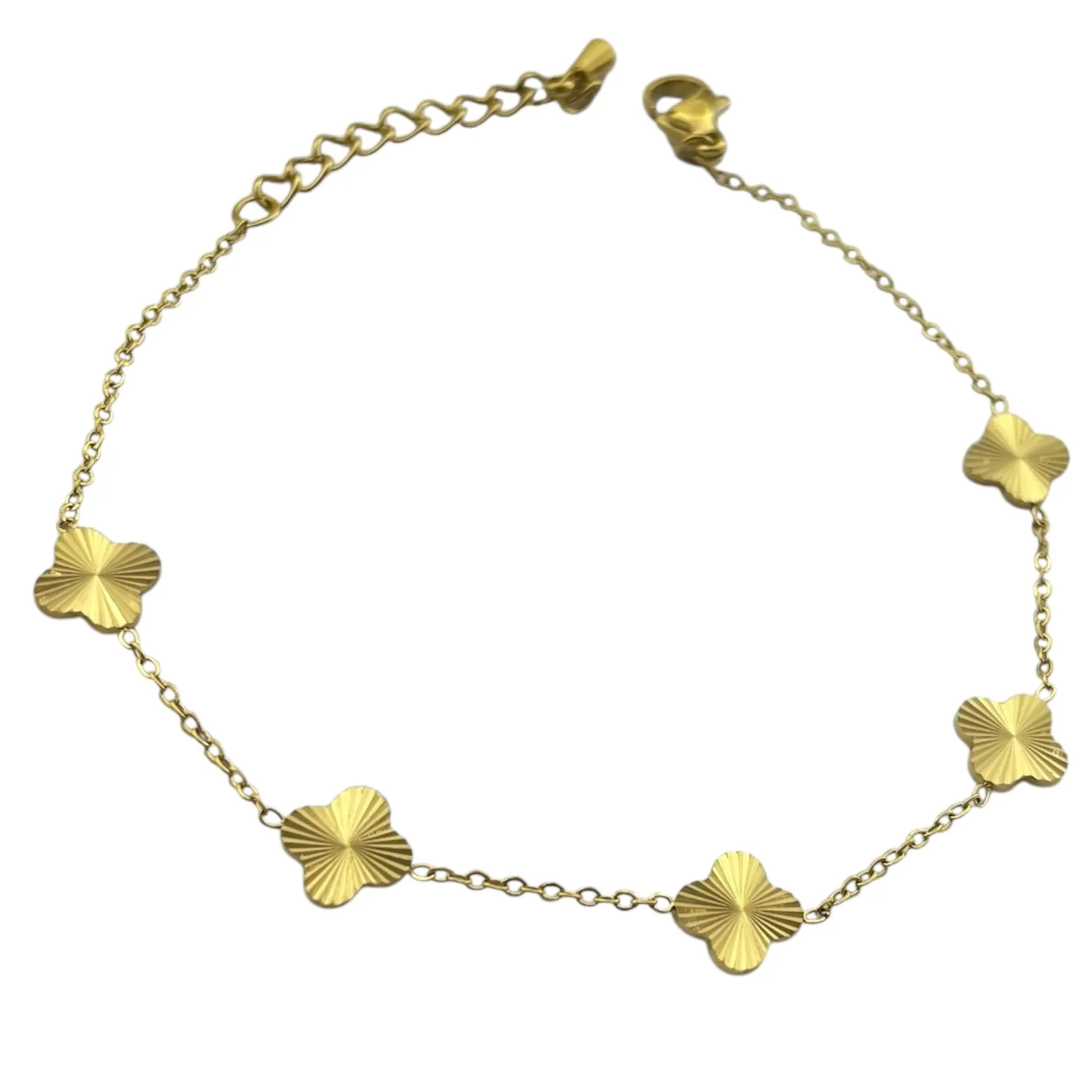 دستبند زنانه طرح ونکلیف با آویزهای ظریف طلایی