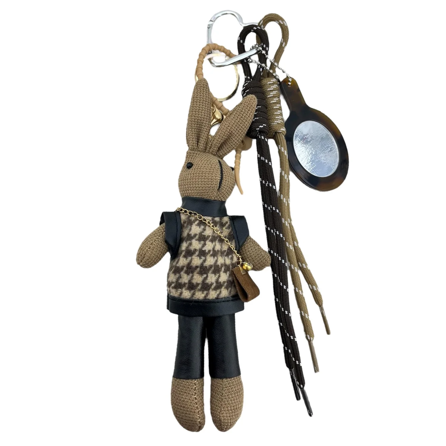 آویز کیف فانتزی طرح خرگوش همراه با آینه کوچک