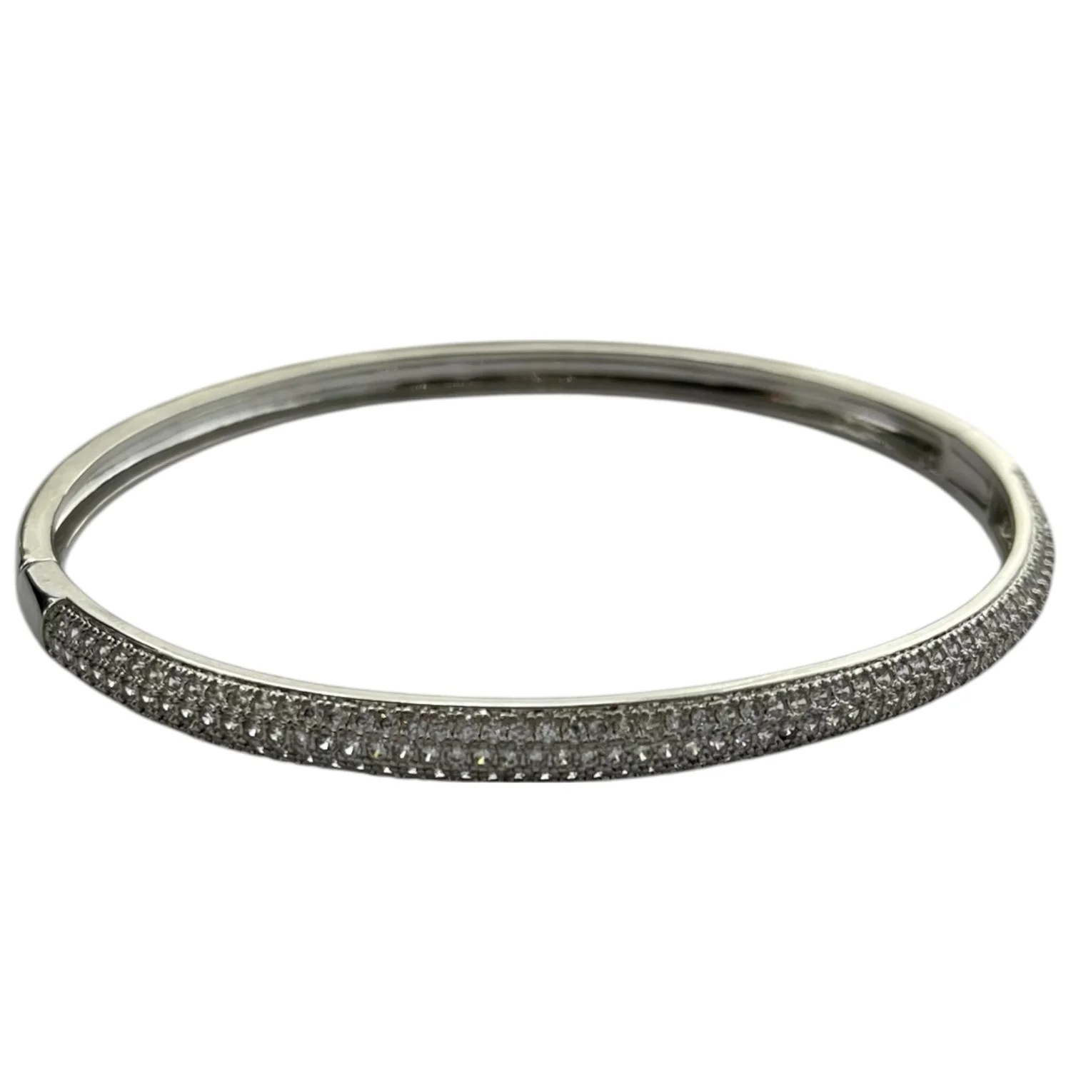 دستبند زنانه بنگل طرح جواهری با نگین های درخشان