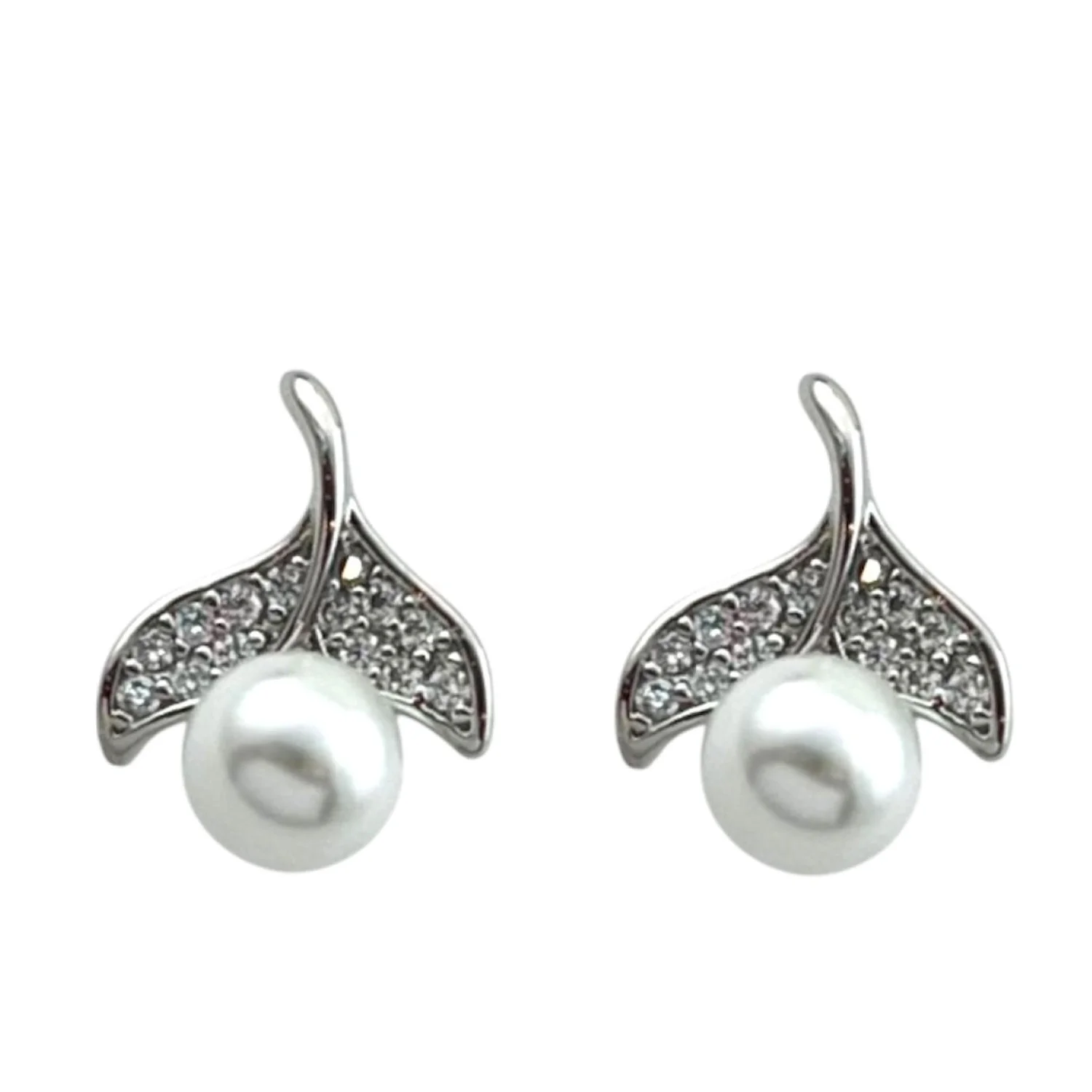 گوشواره زنانه طرح مروارید نگین‌دار ژوپینگ شیک و ظریف