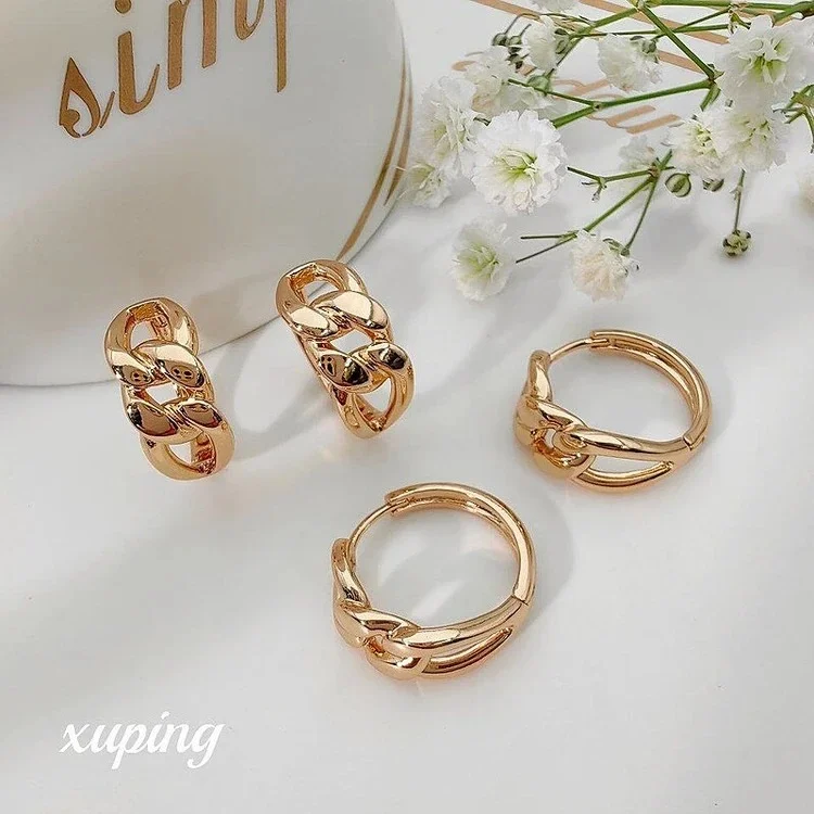گوشواره حلقه‌ای زنانه کارتیر طرح درهم‌تنیده برند ژوپینگ