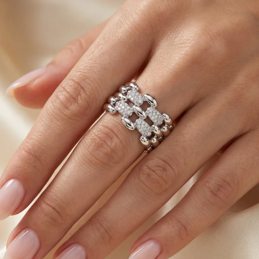 انگشتر زنانه ژوپینگ مدل ایمپریا لینک لوکس چندردیفه