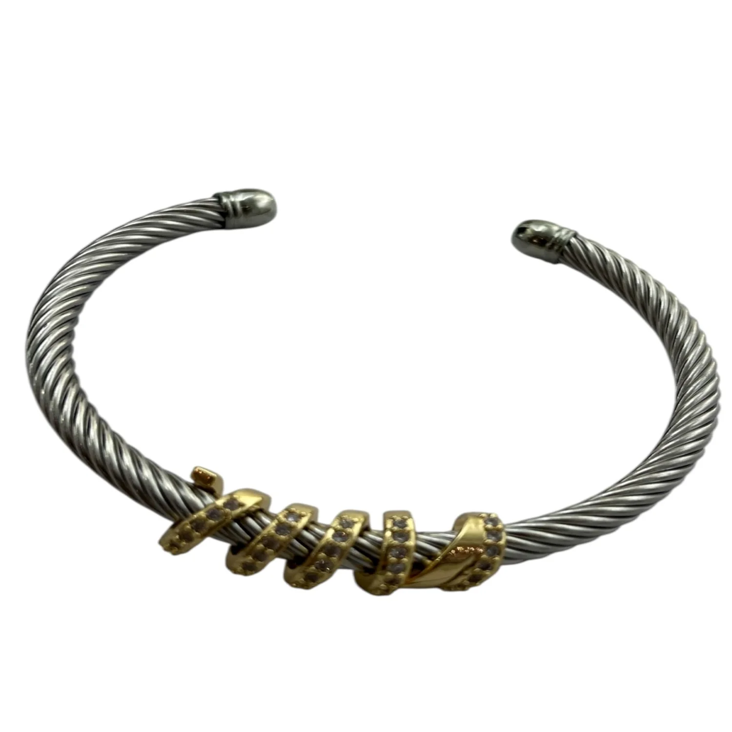 دستبند زنانه بنگل طرح دیوید یورمن مدل جواهری