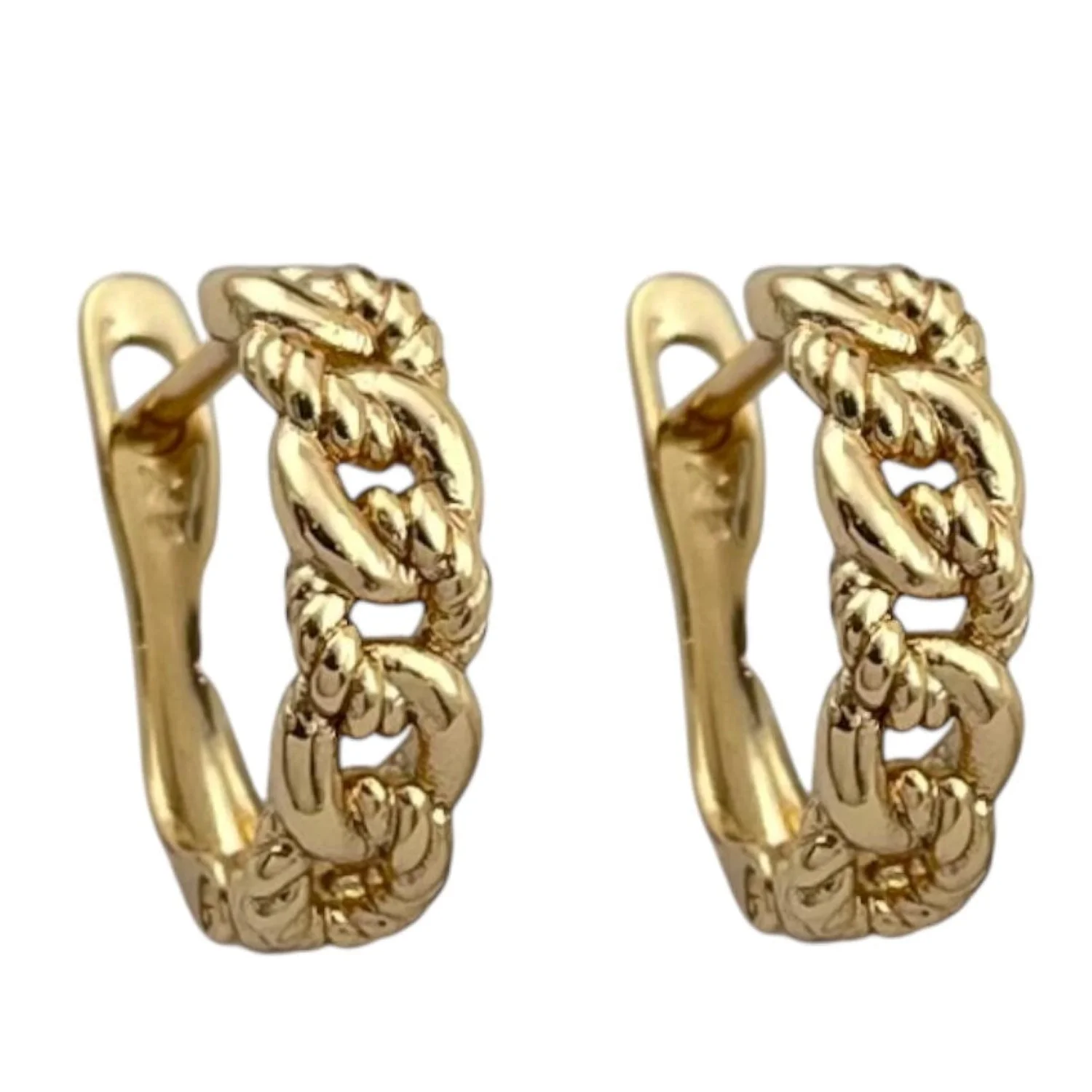 گوشواره زنانه حلقه ای طرح زنجیری ژوپینگ، شیک و بادوام