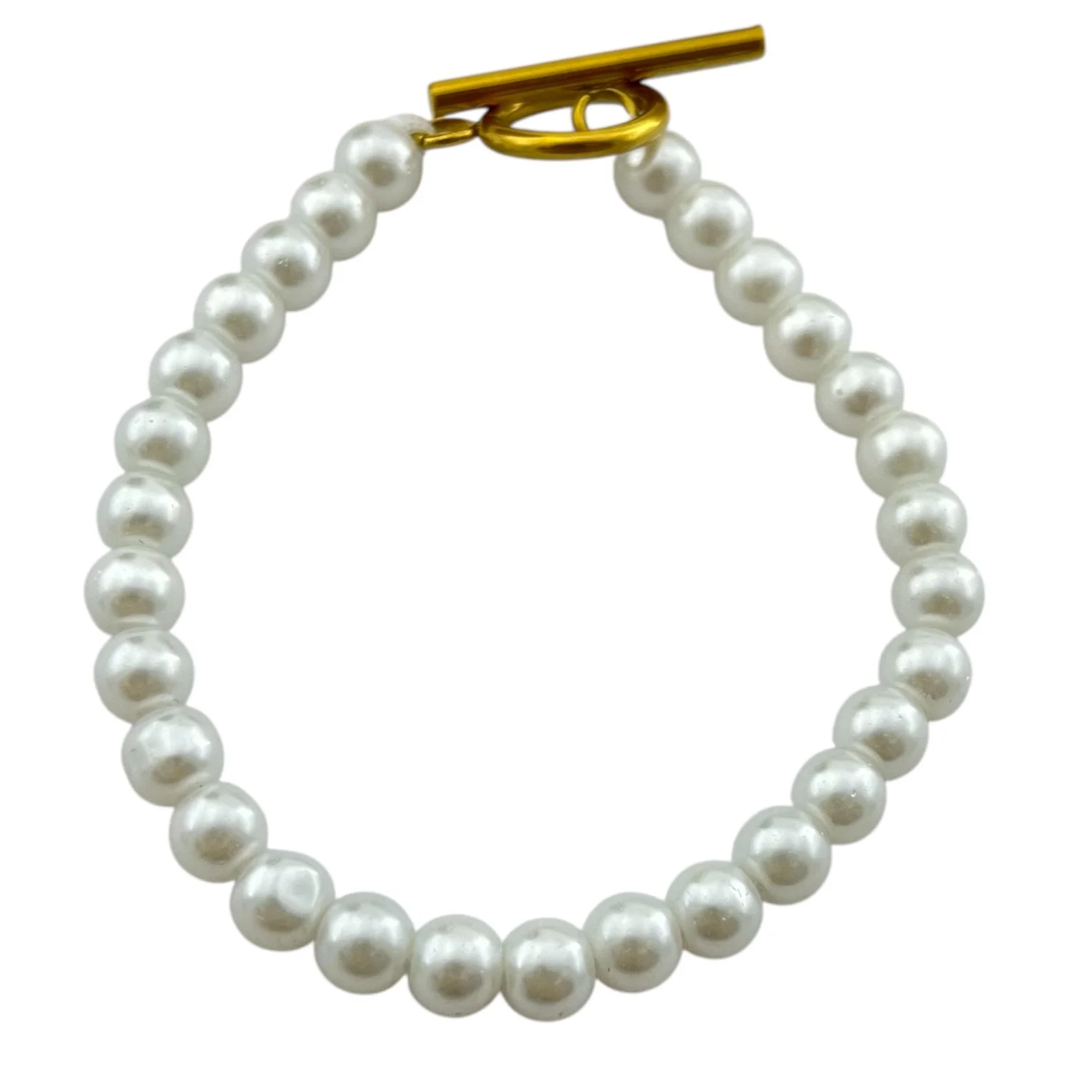 دستبند زنانه با طراحی مرواریدهای درخشان و قفل T شکل ژوپینگ