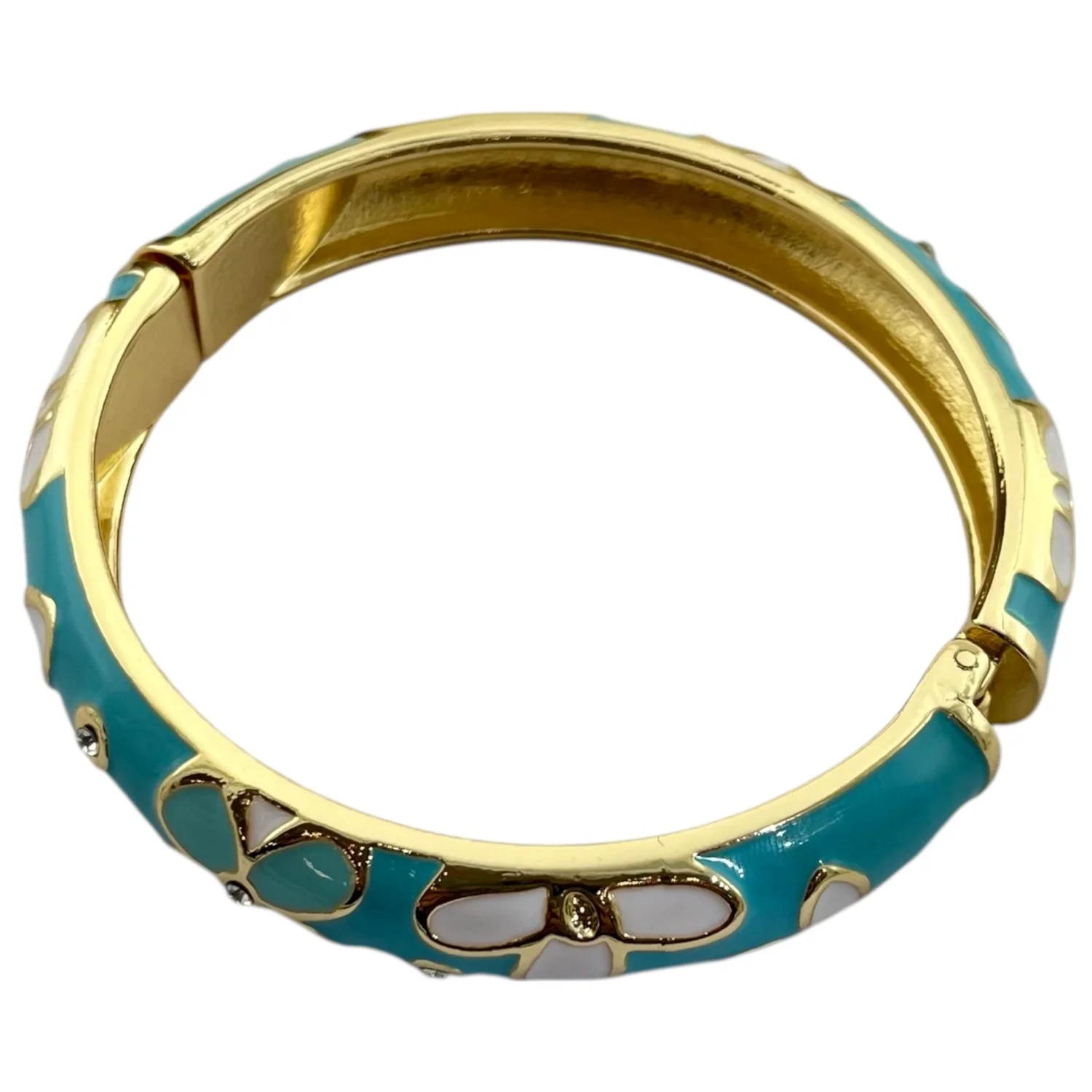 دستبند زنانه بنگل با طرح میناکاری ظریف و رنگ‌های چشم نواز