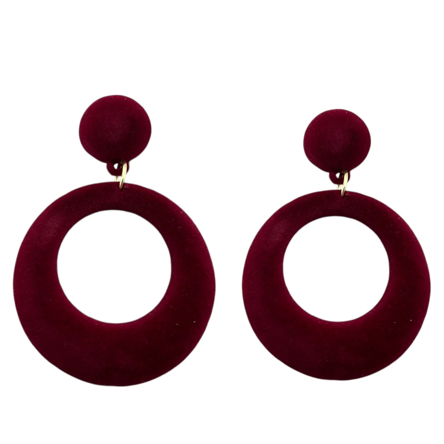 گوشواره زنانه مخملی طرح دایره، انتخابی شیک و خاص