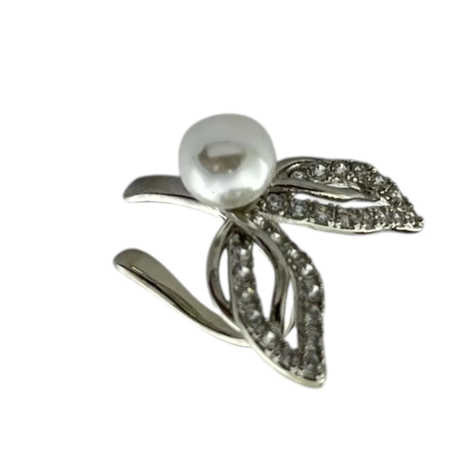 گوشواره ایر کاف زنانه طرح برگ و مروارید