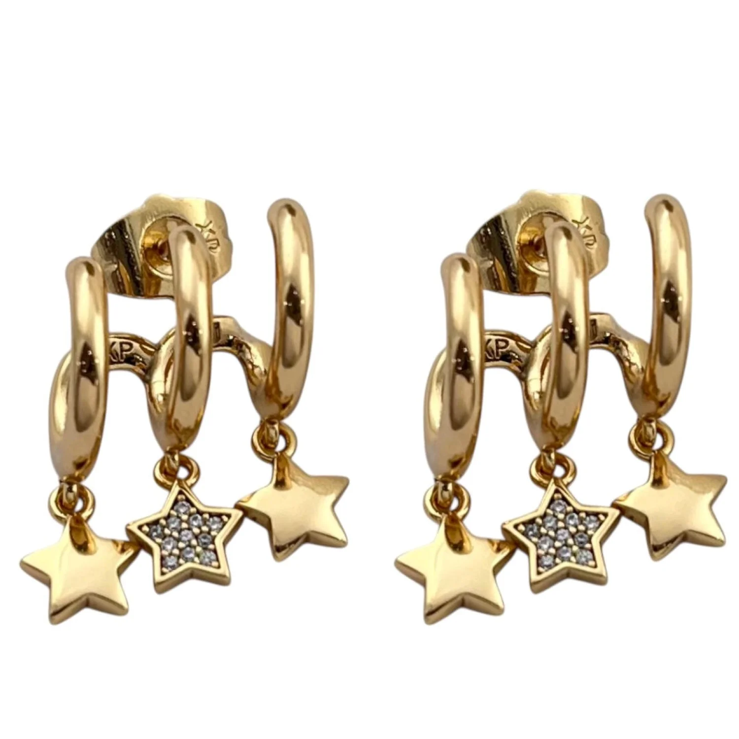 گوشواره زنانه حلقه ای با آویز ستاره ژوپینگ شیک و خاص