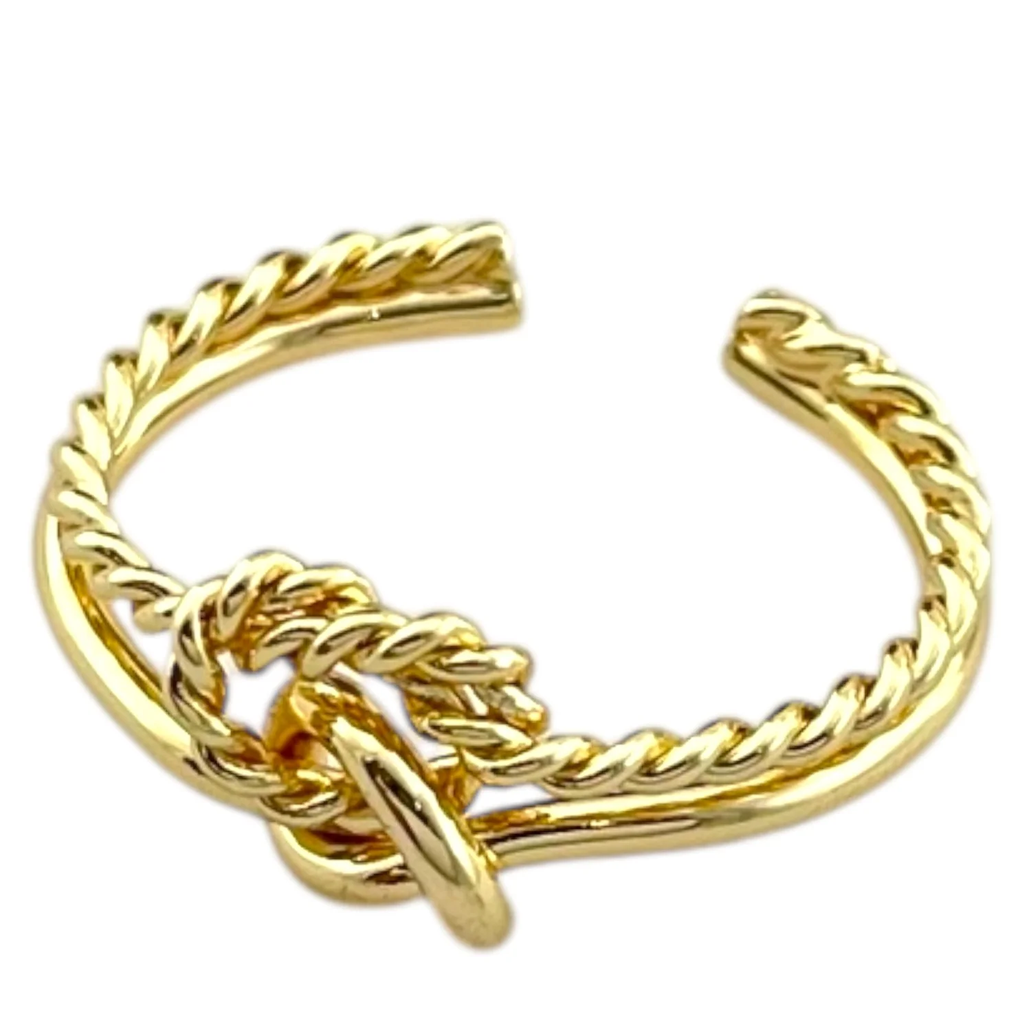 انگشتر زنانه طرح گره با رنگ طلایی چشم نواز