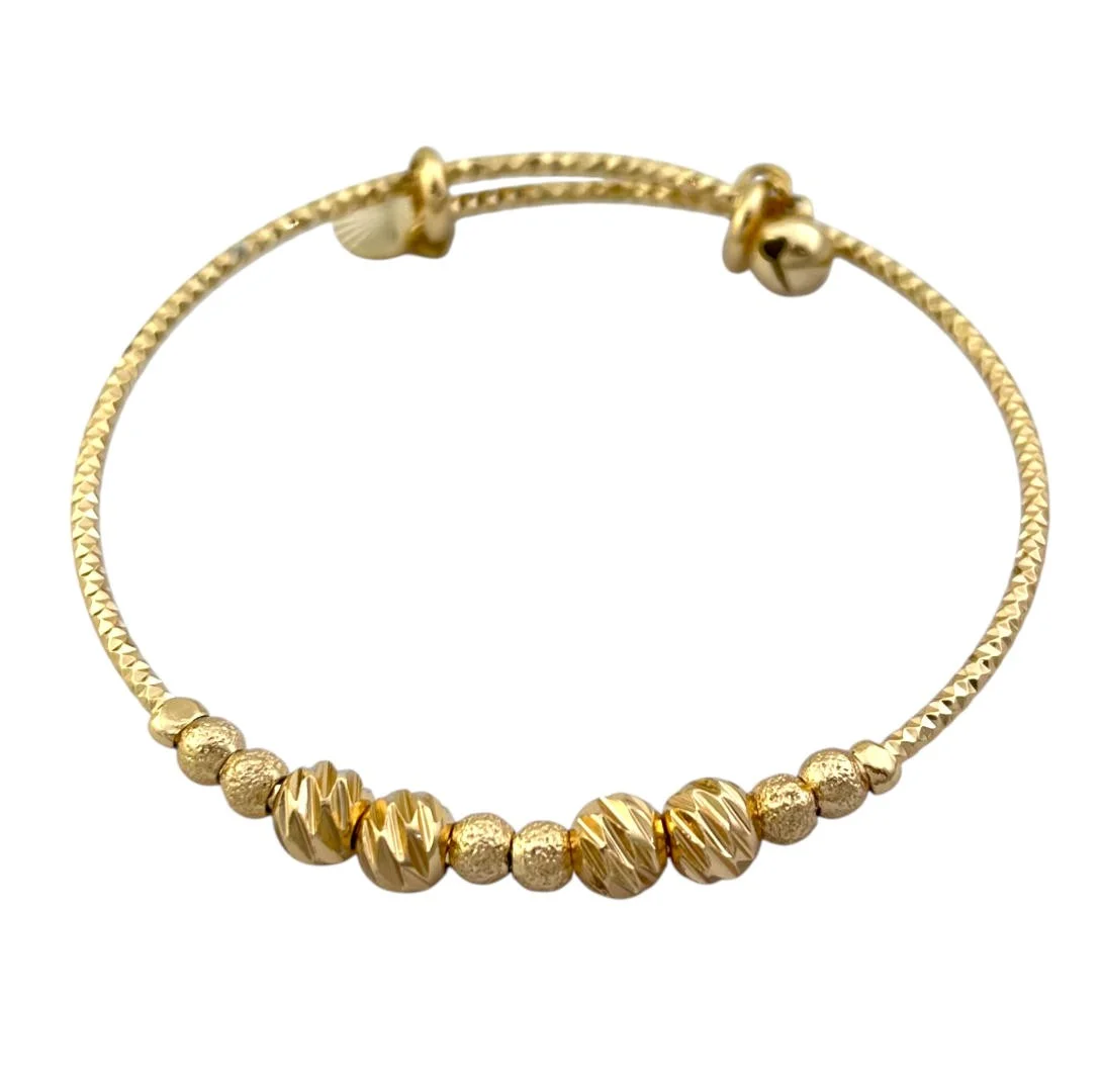 دستبند زنانه طرح طلا با گویهای برجسته برند ژوپینگ