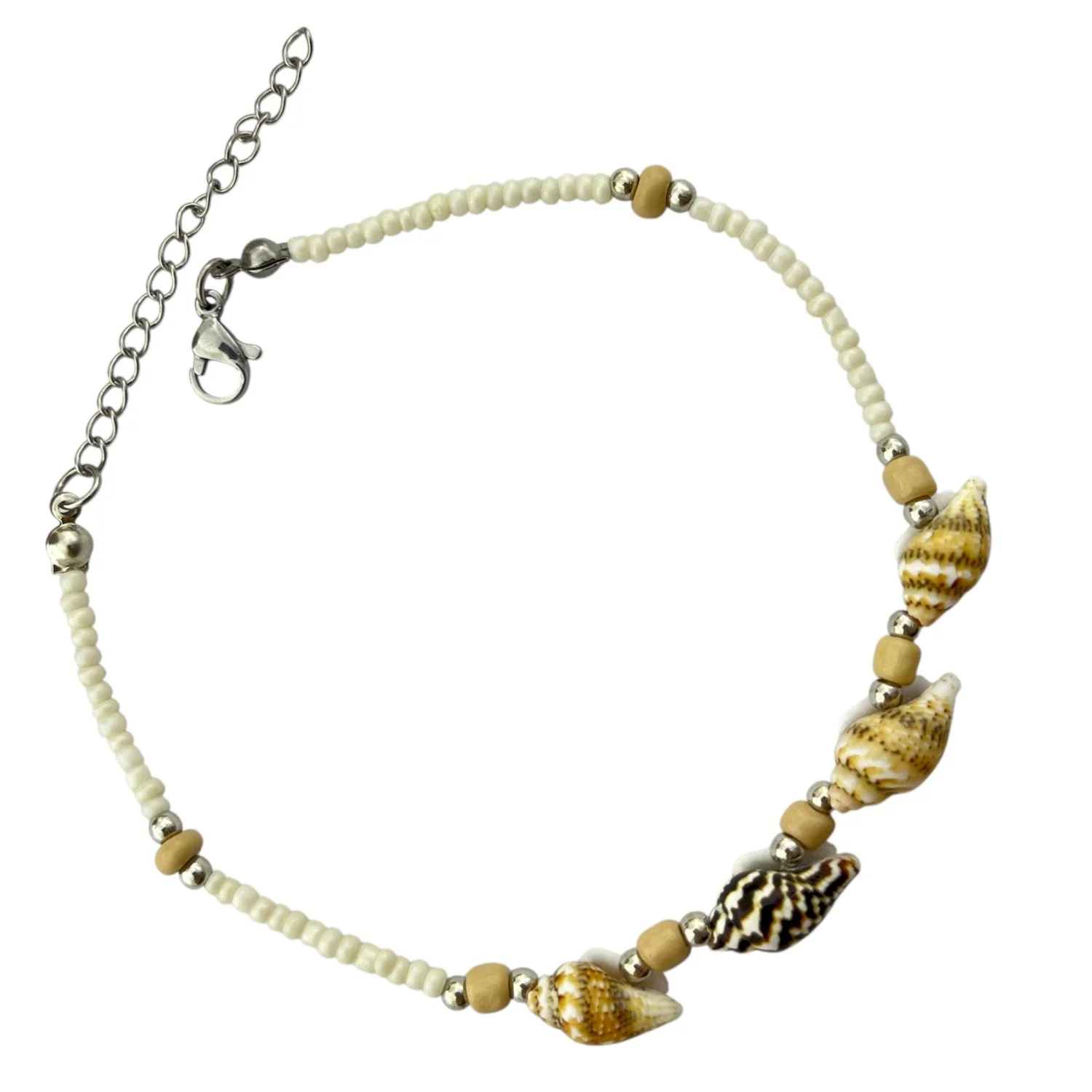 پابند زنانه با طراحی مروارید و صدف های دریایی