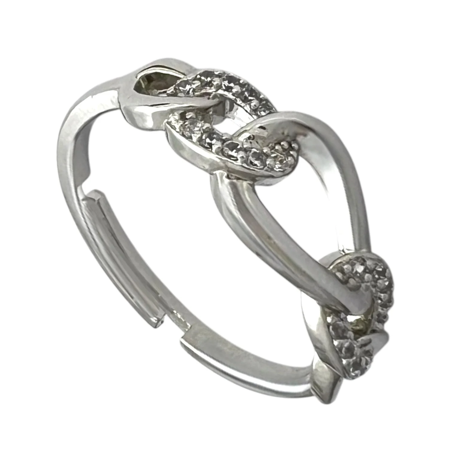 انگشتر زنانه با طرح کارتیه و نگین‌های ظریف