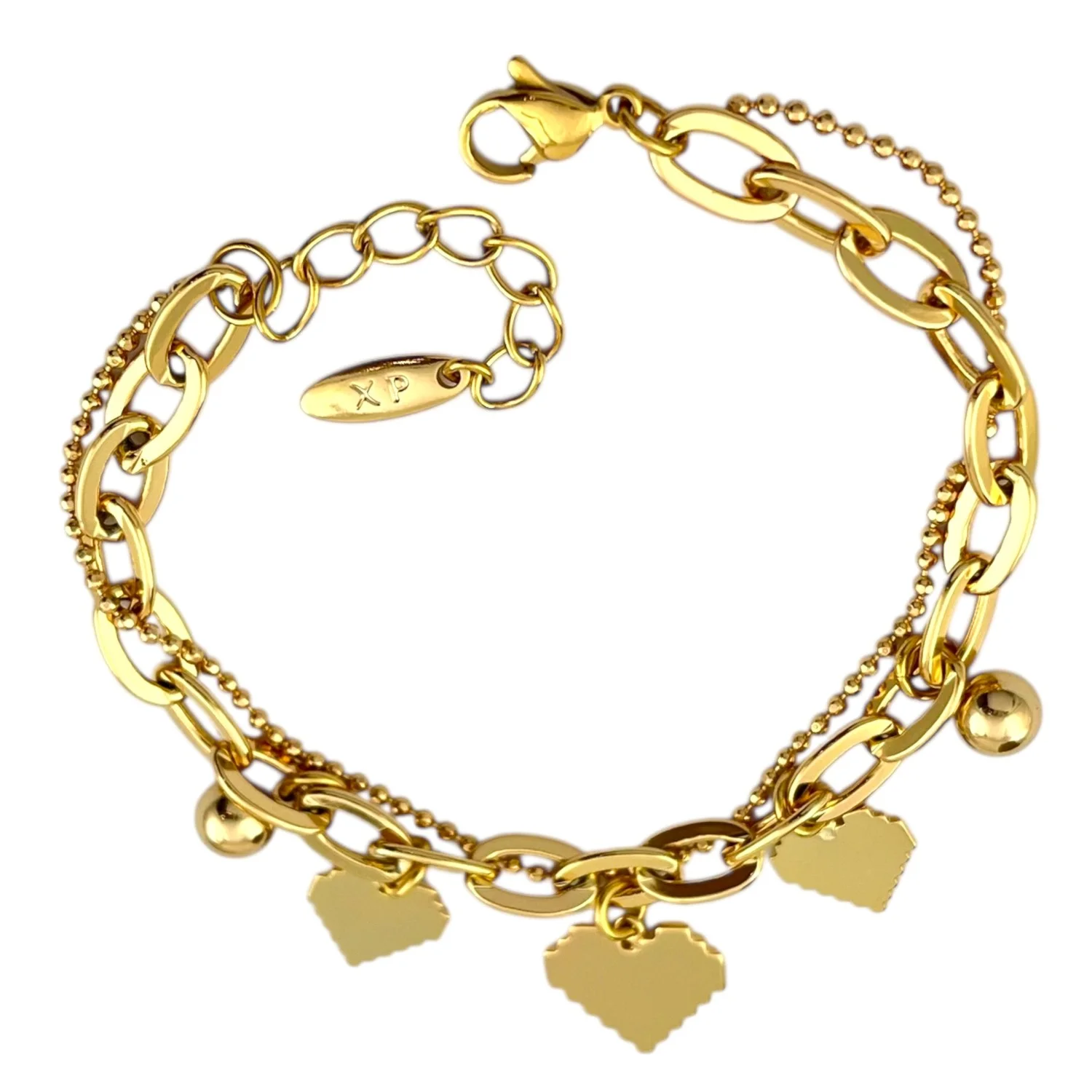 دستبند زنانه ژوپینگ طرح قلب و زنجیر