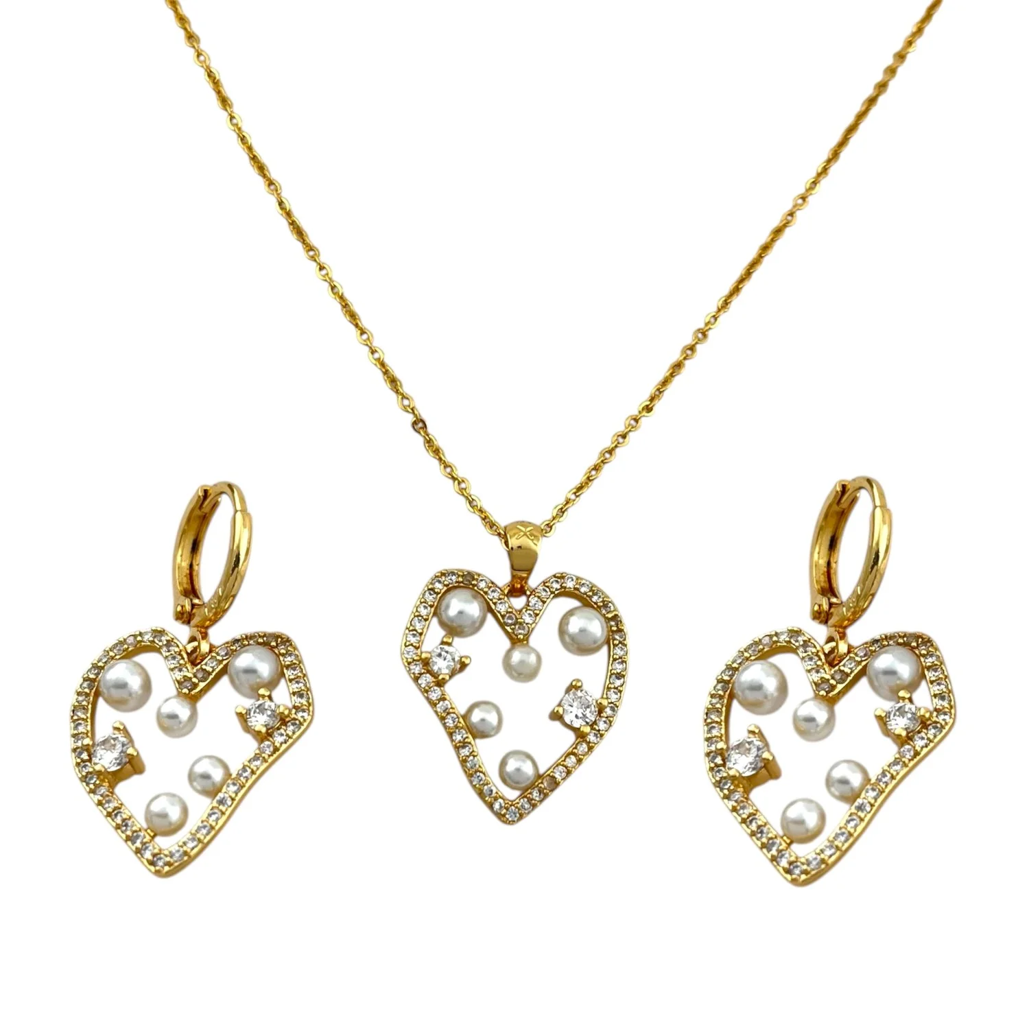 نیم ست زنانه شیک طرح قلب مروارید، انتخابی بینظیر