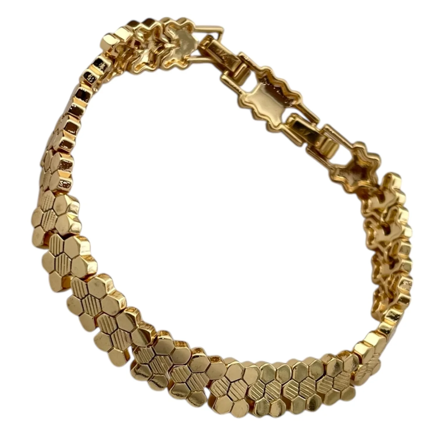 دستبند زنانه طرح طلا با بافت حصیری ژوپینگ