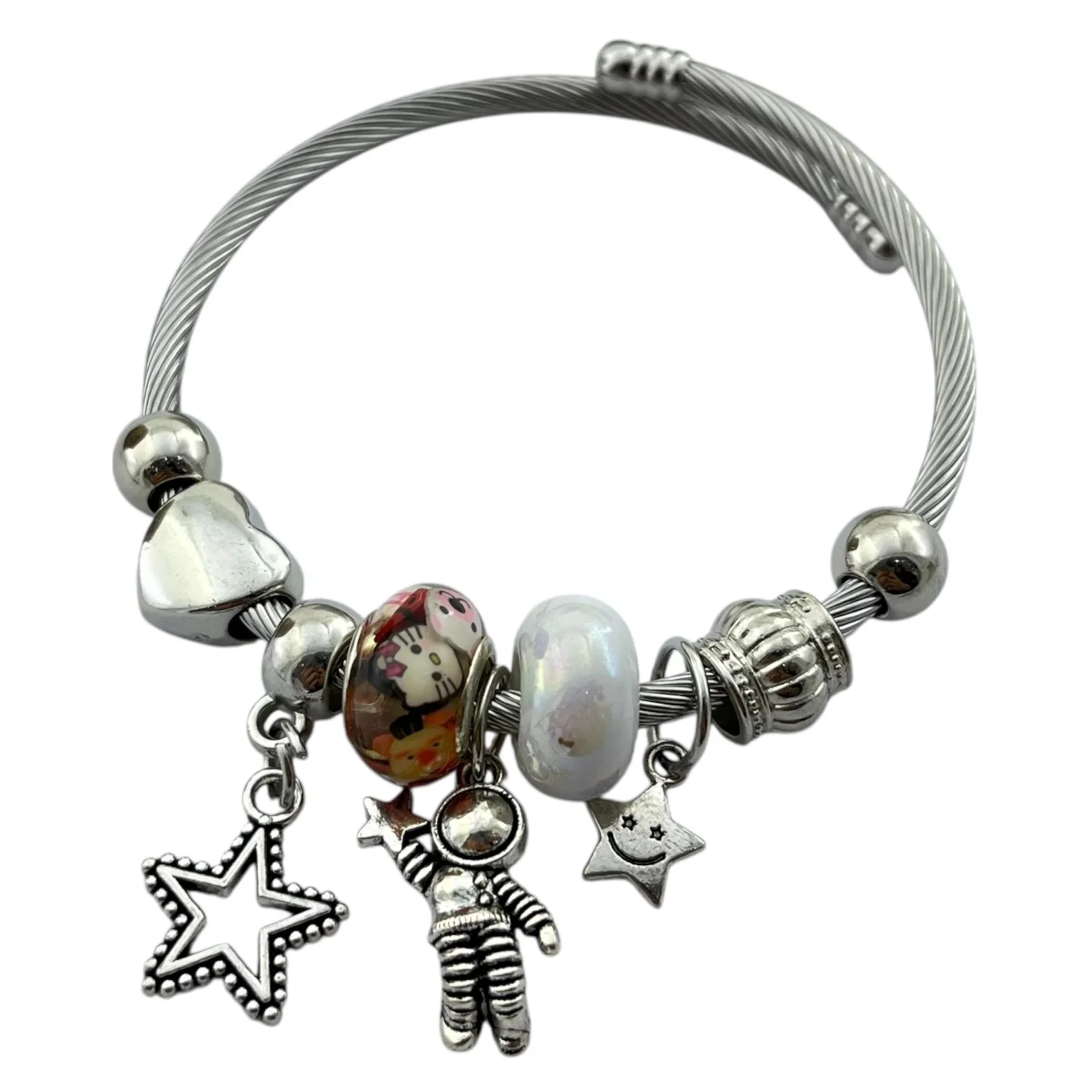 دستبند زنانه پاندورا با آویزهای ستاره ای زیبا