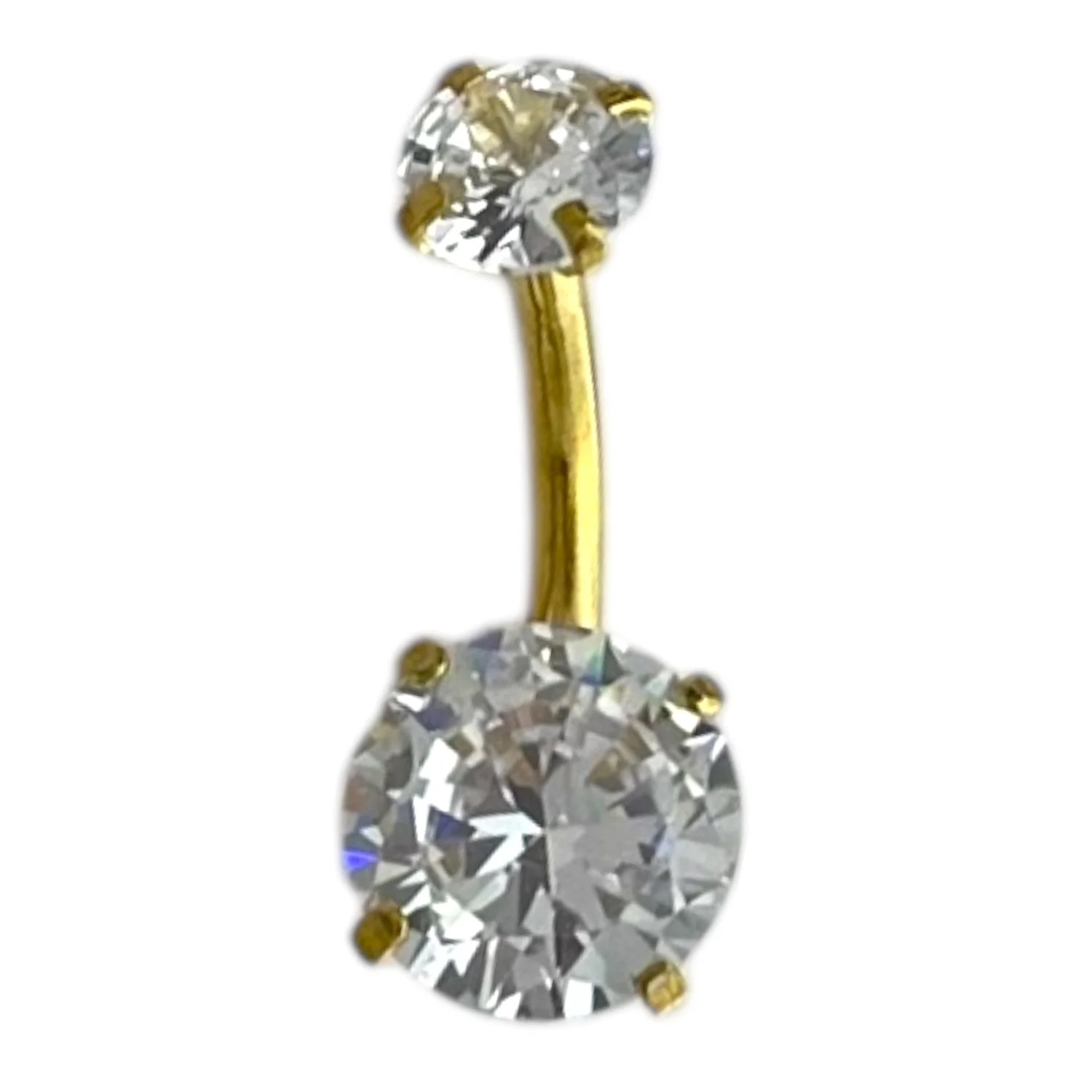 پیرسینگ ناف استیل نگیندار با درخشش الماس