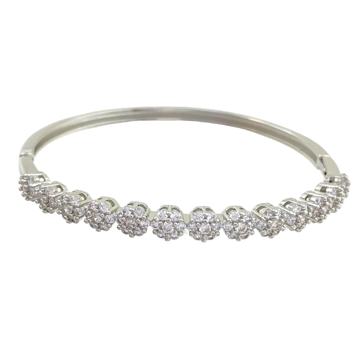 دستبند النگویی زنانه طرح فلاور مدل شکوفه با نگینهای درخشان ژوپینگ