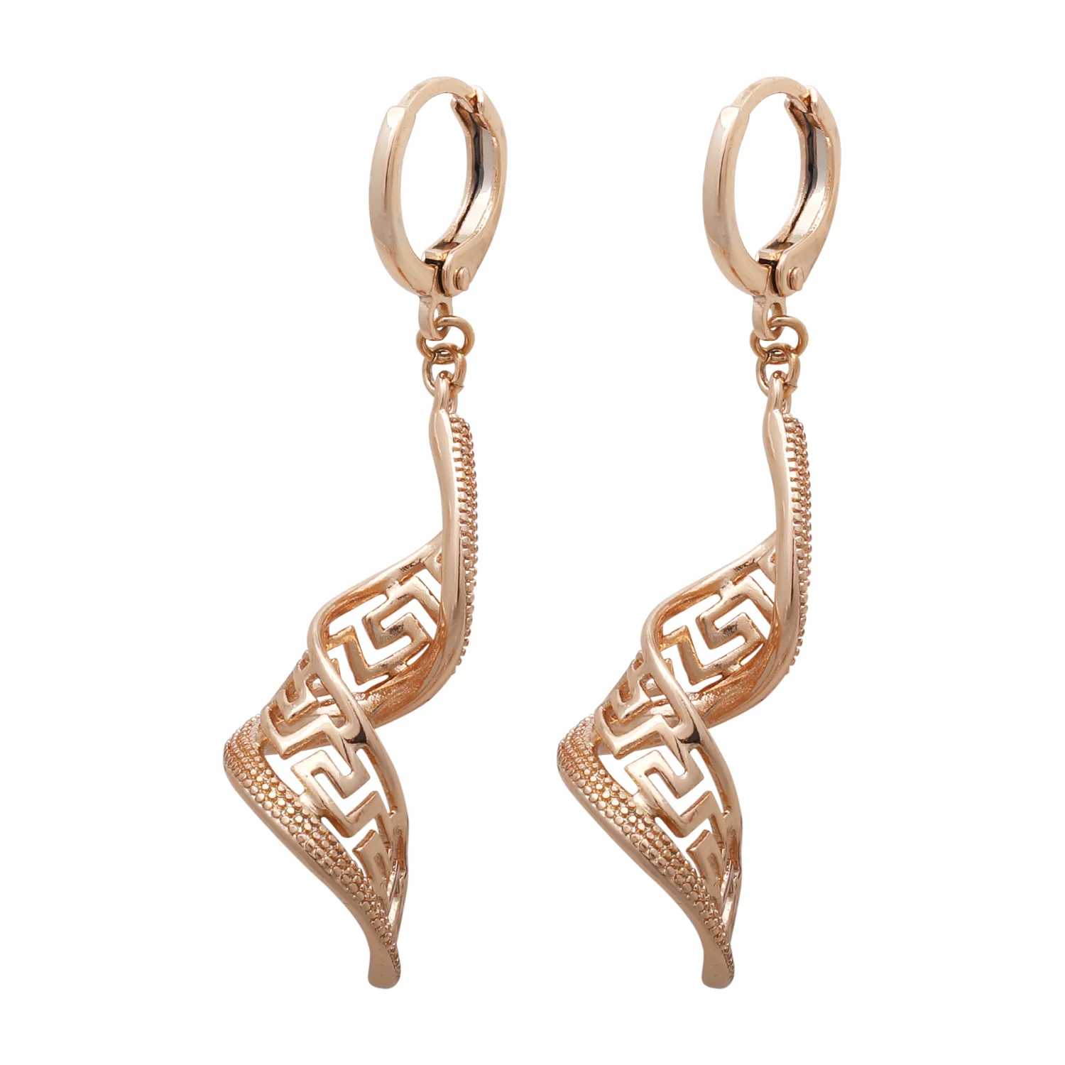 گوشواره زنانه طرح اسلیمی مارپیچ با رنگ ثابت ژوپینگ