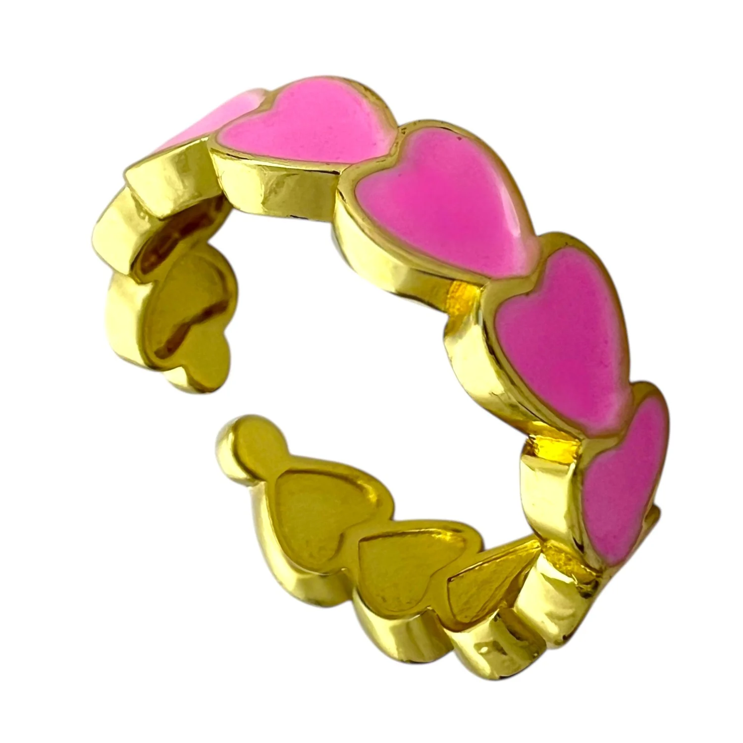 انگشتر زنانه طرح میناکاری قلب رنگی ظریف و دوستداشتنی