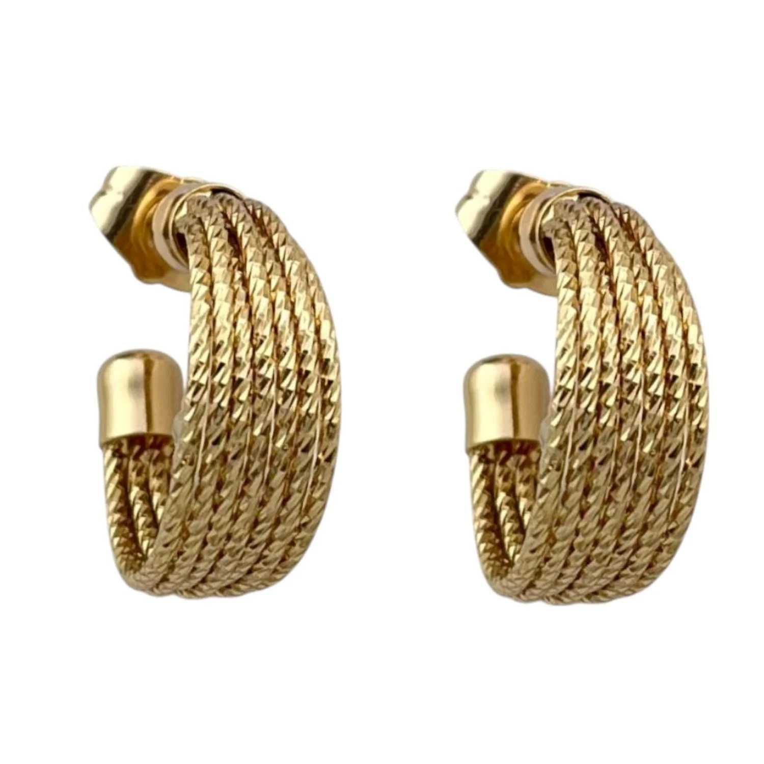 گوشواره زنانه حلقه ای طرح بافت ژوپینگ شیک و بادوام