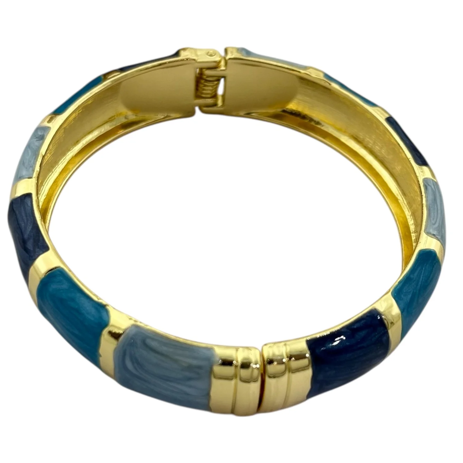 دستبند بنگل زنانه با طرح میناکاری رنگارنگ و جذاب