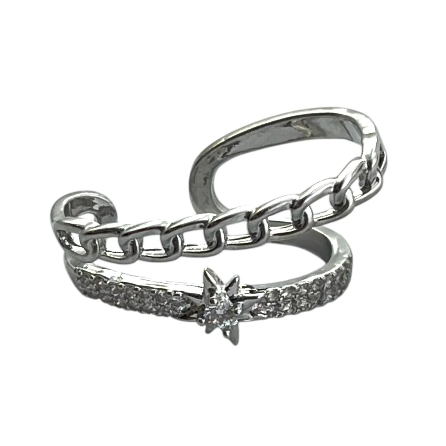 ایرکاف زنانه مدل کومتا طرح دولایه زنجیر و نگین با ستاره دنباله‌دار