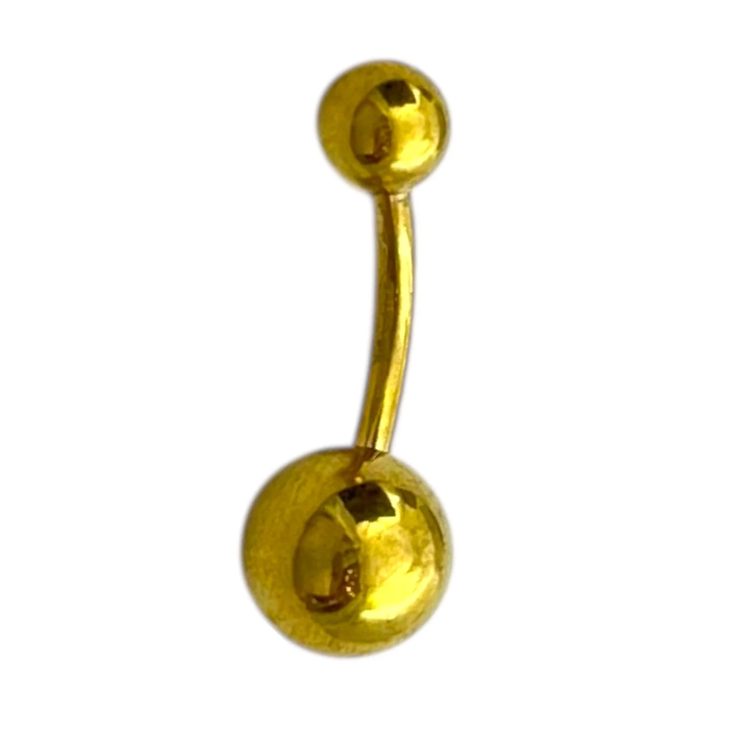 پیرسینگ ناف زنانه طرح طلا مدل توپی